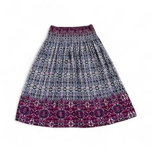 J. Jill Maxi Skirt Pull On Size 2X Wide Elastic-band Waist Satiny Purple pink